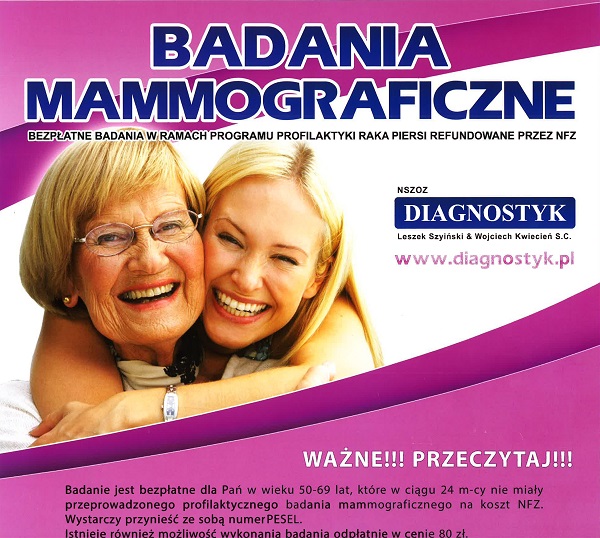 obraz na stronie Bezpłatne badania mammograficzne