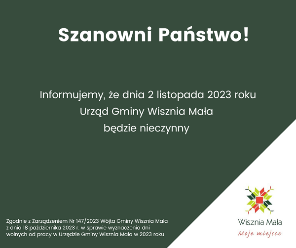 obraz na stronie 2 listopada Urząd Gminy WIsznia Mała będzie nieczynny