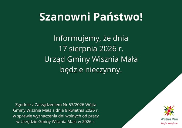 obraz na stronie 17 sierpnia 2026 roku Urząd będzie nieczynny.