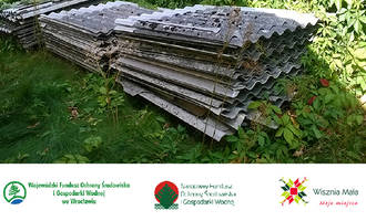 Obraz przedstawiający Informacja o dofinansowaniu odbioru azbestu z terenu gminy Wisznia Mała w 2025 roku przy wsparciu finansowym WFOŚiGW we Wrocławiu