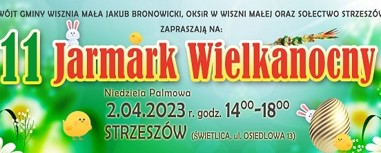 Obraz przedstawiający Zapraszamy na Jarmark Wielkanocny do Strzeszowa