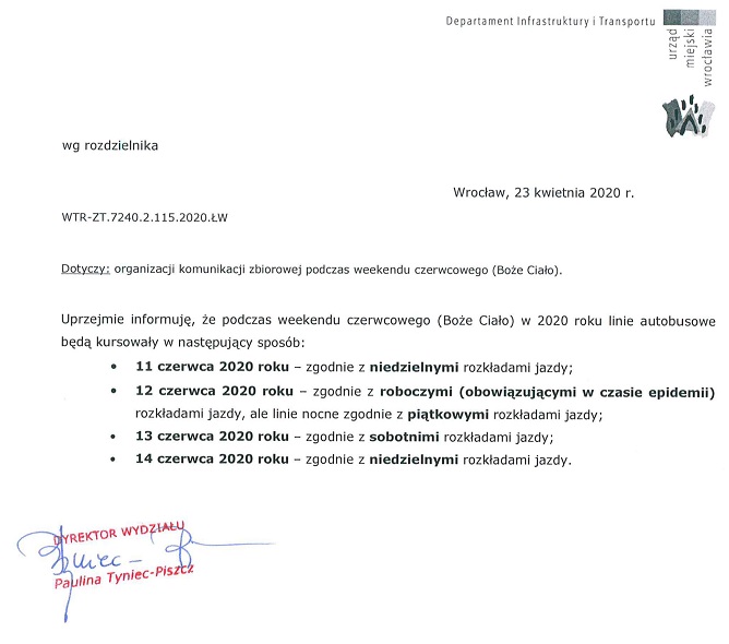 Obraz przedstawiający Komunikacja gminna - 11.06