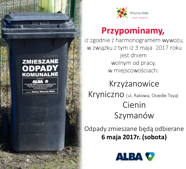Obraz przedstawiający Informacje dotyczące wywozu śmieci