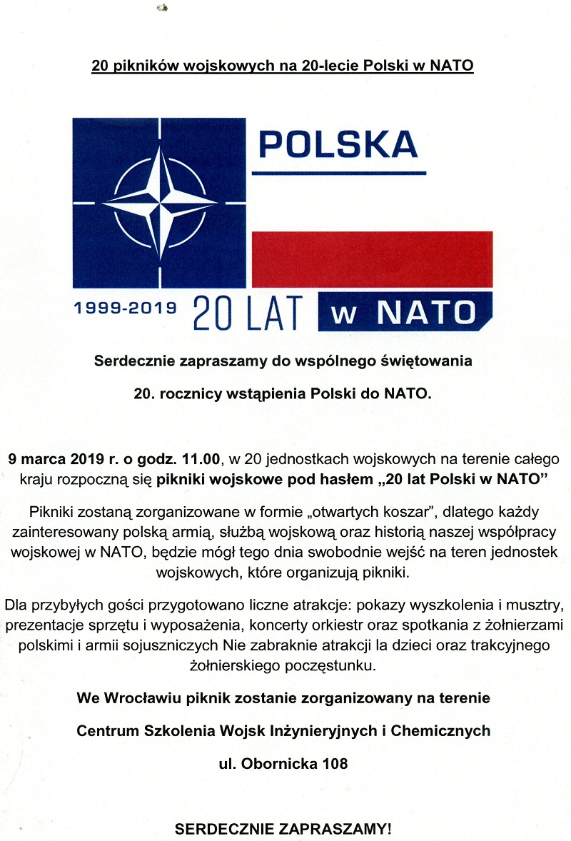 Data Przystąpienia Polski Do Nato 20. rocznica wstąpienia Polski do NATO | Gmina Wisznia Mała