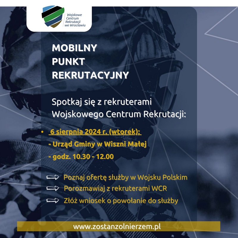 Obraz przedstawiający Wojskowe Centrum Rekrutacji we Wrocławiu zaprasza na spotkanie w dniu 6 sierpnia 2024 roku
